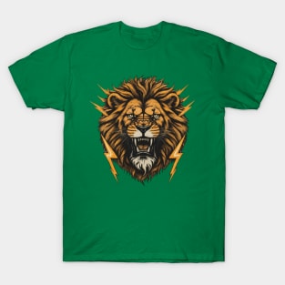 Powerful Roaring Lion Digital Art T-Shirt